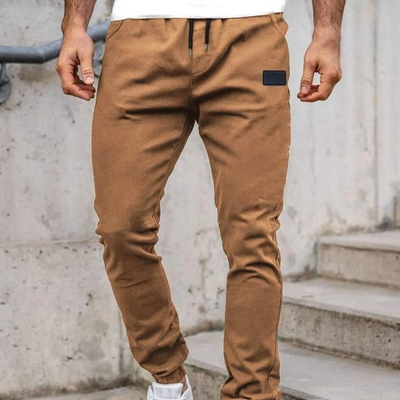 Casual MENS Camel Patched Men's Drawstring Pants - Picture 1 of 6